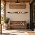 Mounted Longhorn Wall Decor, 69” Wide - Natural Horns with Cowhide-Wrapped Wood Mount