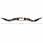 Mounted Longhorn Wall Decor, 66” Wide - Natural Horns with Cowhide-Wrapped Wood Mount